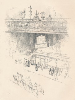 'Corner of Villiers Street, Charing Cross', 1896. Artist: Joseph Pennell.