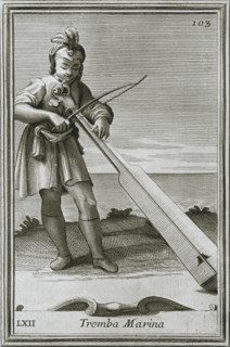'Trumscheit (tromba marina); engraving from F. Bonanni's book Cabinetto armonico, Rome, 1722', 1948. Artist: Unknown.