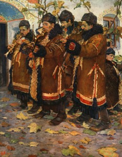 'Musicians from Hroznovà Lhota: clarinet, violin and double bass. (1861-1940)', 1948. Artist: Joza Uprka.
