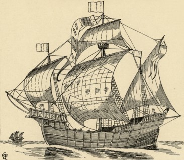'A Ship of the time of Christopher Columbus', (1931). Artist: Charles Henry Bourne Quennell.