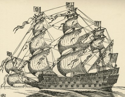 'The Sovereign of the Seas', (1931). Artist: Charles Henry Bourne Quennell.