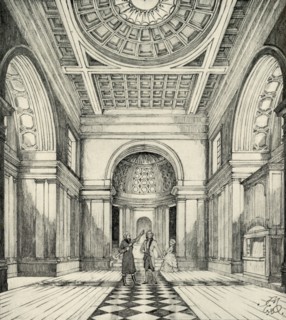 'Interior of Ayot St. Lawrence Church, Hertfordshire', (1938). Artist: Unknown.
