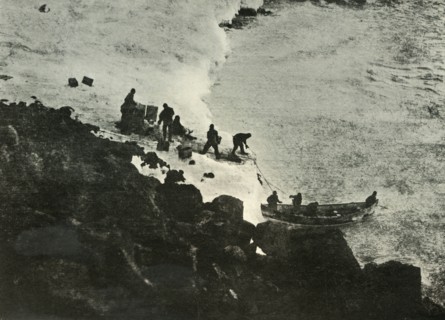 'Landing Stores from the Boat at the First Landing-Place', c1908, (1909). Artist: Unknown.