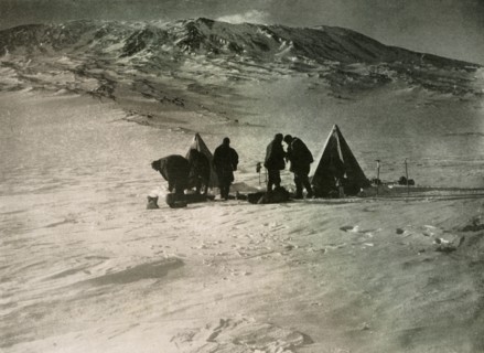 'The Camp 7000 Feet Up Mount Erebus', 1908, (1909). Artist: Unknown.