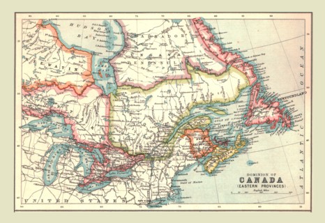 Map of the Dominion of Canada, Eastern Provinces, 1902.  Creator: Unknown.
