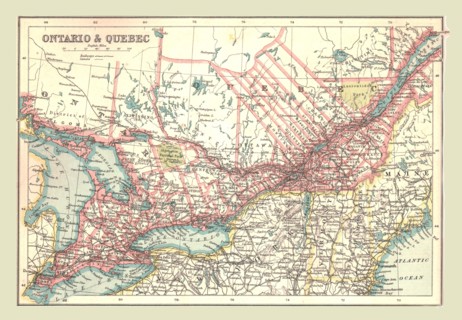 Map of Ontario and Quebec, 1902.  Creator: Unknown.