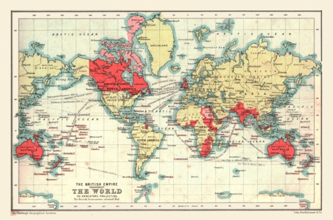 World Map showing the British Empire, 1902.  Creator: Unknown.