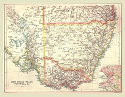 Map of New South Wales and Victoria, 1902.  Creator: Unknown.