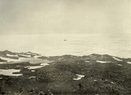 'View from High Hill...The Ship in Loose Pack', c1908, (1909).  Artist: Unknown.