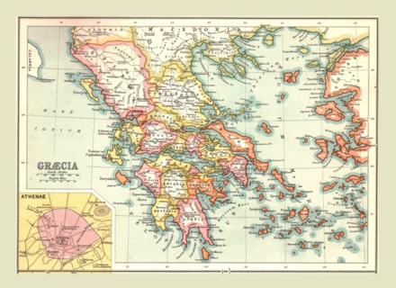 Map of 'Graecia', (1902).  Creator: Unknown.