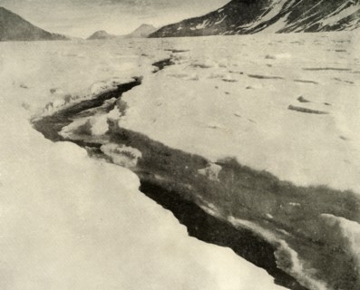 'Stream of Running Water in the Middle of the Ferrar Glacier in Midsummer', c1908, (1909).  Artist: Unknown.