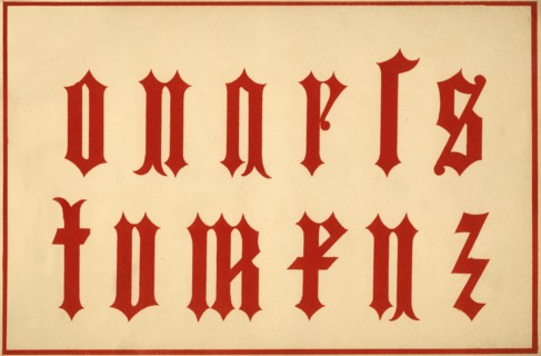 Alphabet, archaic letters, lower case. Artist: Unknown.