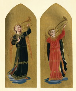 'Two Angels with Trumpets', 15th century, (c1909). Artist: Fra Angelico.