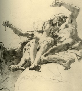 'Elderly Man beside a Young Woman who points up to the Sun', mid 18th century, (1928). Artist: Giovanni Battista Tiepolo.