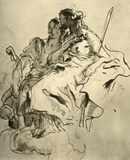 'Two Young Women', mid 18th century, (1928). Artist: Giovanni Battista Tiepolo.