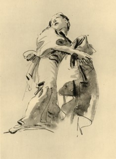 'Woman bending to the right but looking up', mid 18th century, (1928). Artist: Giovanni Battista Tiepolo.