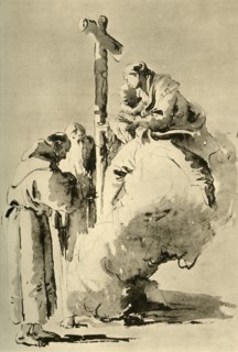 'Madonna with two holy Monks', mid 18th century, (1928). Artist: Giovanni Battista Tiepolo.