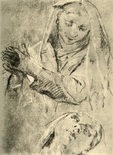 'Studies of a Madonna', mid 18th century, (1928). Artist: Giovanni Battista Tiepolo.