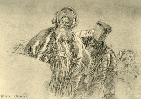 'Two Oriental Merchants', 1753, (1928).  Artists: Giovanni Battista Tiepolo, Giovanni Domenico Tiepolo.
