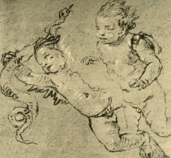 'Two Cupids', c1752, (1928). Artist: Giovanni Battista Tiepolo.