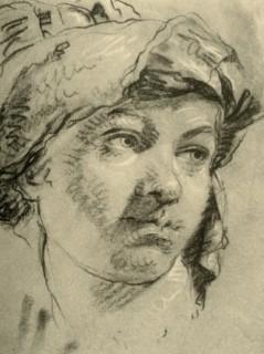 'Head of a Girl with a Turban', mid 18th century, (1928). Artist: Giovanni Battista Tiepolo.
