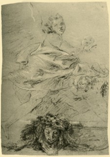 'Hovering Genius', mid 18th century, (1928). Artist: Giovanni Battista Tiepolo.