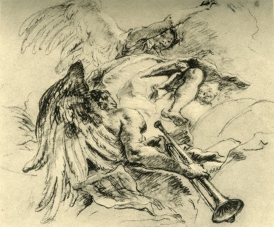 'Group of Angels', c1754, (1928). Artist: Giovanni Battista Tiepolo.