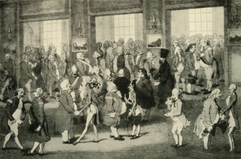 'Levee of Lord Cornwallis (Governor General in the doorway on right)', 1925. Creator: Unknown.