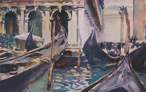 'Gondolas by the Piazzetta', c1904, (1925). Creator: John Singer Sargent.