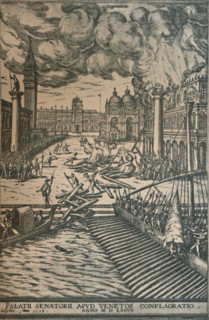 'The Burning of the Doge's Palace, 1578', (1925). Creator: Joris Hoefnagel.
