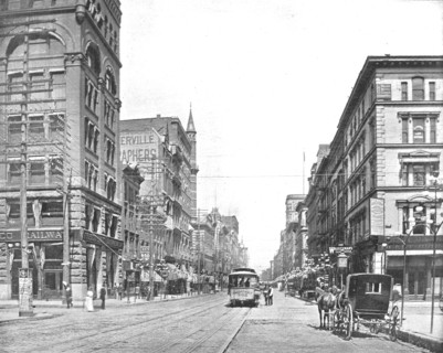 Broadway, North from Chestnut Street, St. Louis, Missouri, USA, c1900.  Creator: Unknown.