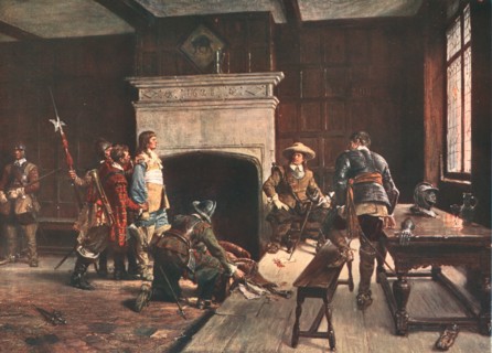 'Cromwell at the 'Blue Boar', Holborn, London', 1640, (c1883), (c1902). Creator: Unknown.