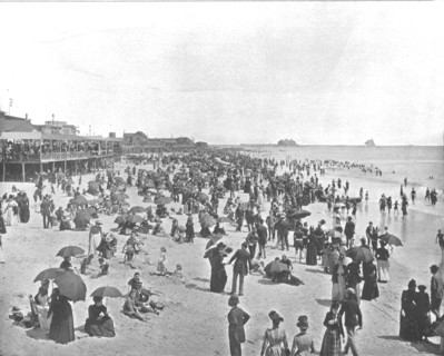 The Beach at Atlantic City, New Jersey, USA, c1900.  Creator: Unknown.