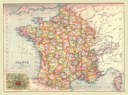 Map of France, 1902.  Creator: Unknown.