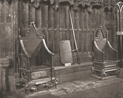 The Coronation Chair in Westminster Abbey, London, 1894. Creator: Unknown.