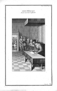Louis XII writing, (c1760). Creator: Unknown.