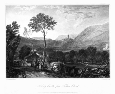 'Hornby Castle from Tatham Church', c1822. Creator: William Radclyffe.