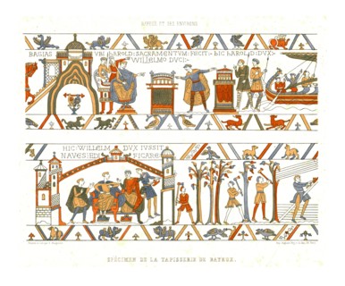 Sections of the Bayeux Tapestry. Creator: Adolphe Maugendre.