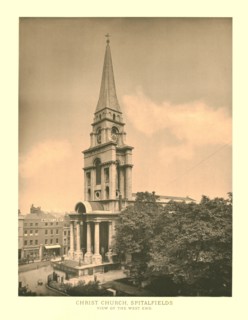 'Christ Church, Spitalfields, View of the West End', mid-late 19th century. Creator: Unknown.
