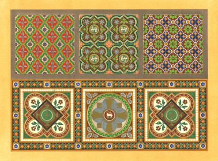 Encaustic tiles, 19th century. Creator: Unknown.