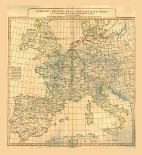 Map of Europe, 1821. Creator: Unknown.