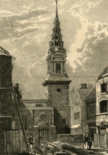 'St. Bride's Church, Fleet Street, 1824', (1897). Creator: Unknown.