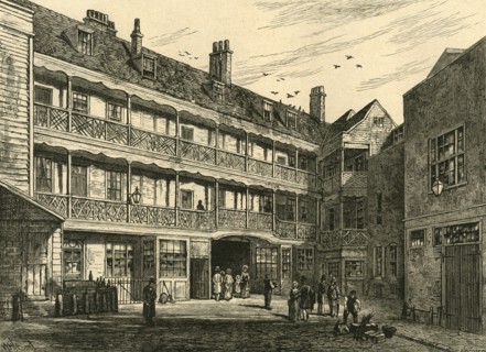 'The Inner Court of the Old Belle Sauvage.', (1897). Creator: Unknown.