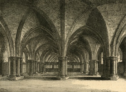 'The Church of St. Faith, The Crypt of Old St. Paul's, from a view by Hollar', (1897).  Creator: Unknown.