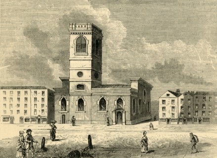 'The Church of Allhallows the Great in 1784', (c1872). Creator: Unknown.