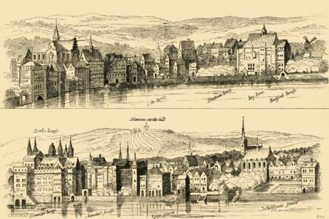 'The Strand from the Thames, Sixteenth Century', (1881). Creator: Unknown.