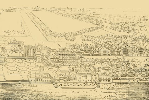 'Whitehall, from the River', (1881). Creator: Unknown.