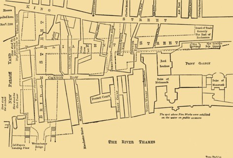 'Plan of a Portion of Westminster Between 1734 and 1748 - Before the Erection of Parliament Street', Creator: Unknown.