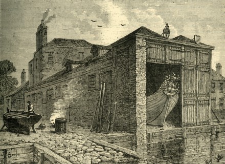 'Searle's Boat-Yard in 1830', (c1878). Creator: Unknown.