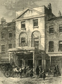 'Entrance to Astley's Theatre in 1820', (c1878). Creator: Unknown.